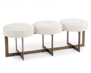 Банкетка John-Richard White Leather Button Bench