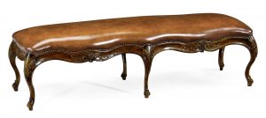 Банкетка Jonathan Charles French Provincial Walnut Leather Bench