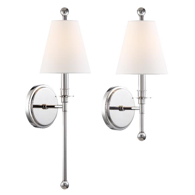 Бра Crystorama RIVERDALE Polished Nickel