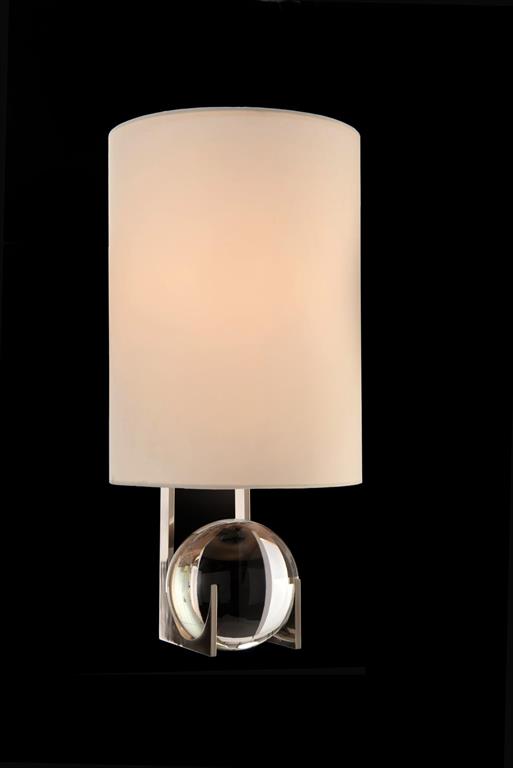 Бра John-Richard Polished Nickel and Crystal Sphere Wall Sconce