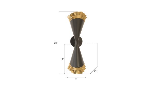 Бра Phillips Collection Ruffle Wall Sconce Black