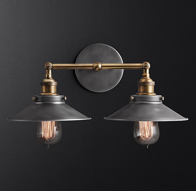 Бра Restoration Hardware 20TH C. FACT FILAMENT METAL DOUBLE