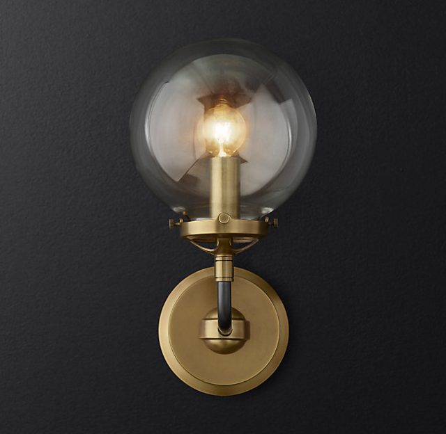 Бра Restoration Hardware BISTRO GLOBE CLEAR GLASS SINGLE