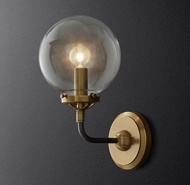 Бра Restoration Hardware BISTRO GLOBE CLEAR GLASS SINGLE