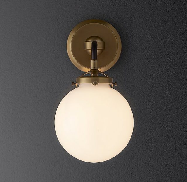 Бра Restoration Hardware BISTRO GLOBE MILK GLASS SINGLE