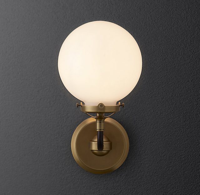 Бра Restoration Hardware BISTRO GLOBE MILK GLASS SINGLE