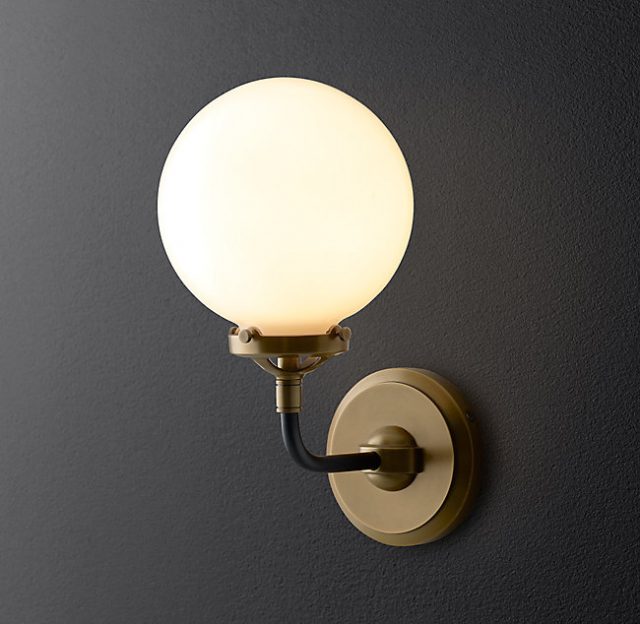 Бра Restoration Hardware BISTRO GLOBE MILK GLASS SINGLE