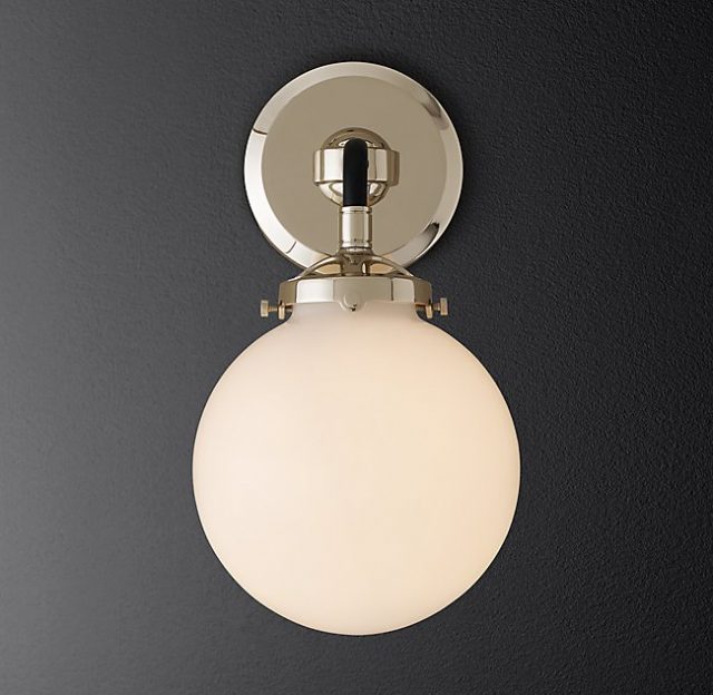 Бра Restoration Hardware BISTRO GLOBE MILK GLASS SINGLE