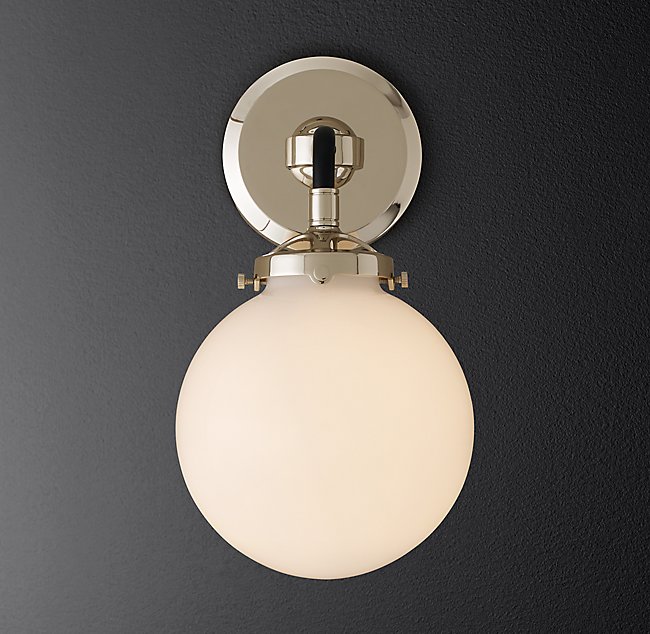 Бра Restoration Hardware BISTRO GLOBE MILK GLASS SINGLE