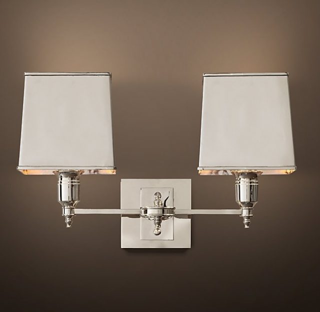 Бра Restoration Hardware CLARIDGE DOUBLE METAL