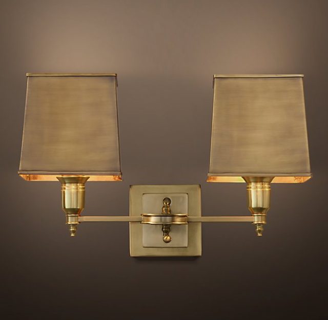 Бра Restoration Hardware CLARIDGE DOUBLE METAL