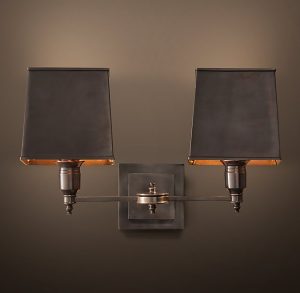 Бра Restoration Hardware CLARIDGE DOUBLE METAL