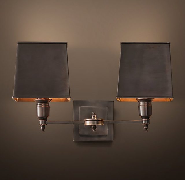 Бра Restoration Hardware CLARIDGE DOUBLE METAL