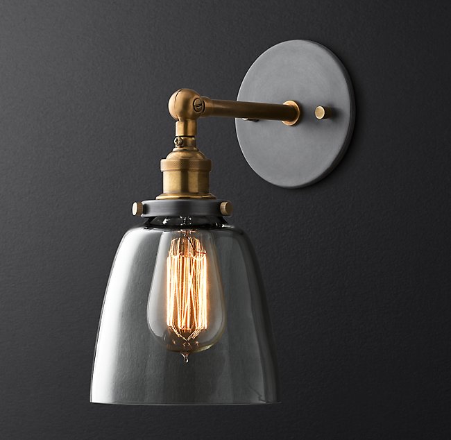 Бра Restoration Hardware FILAMENT CLEAR GLASS CLOCHE