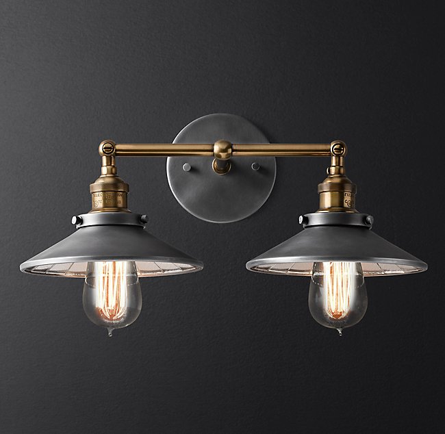 Бра Restoration Hardware FILAMENT REFLECTOR DOUBLE