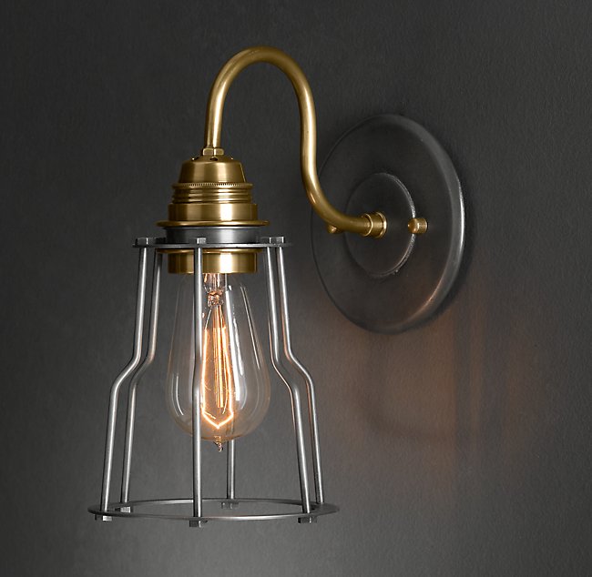 Бра Restoration Hardware INDUSTRIAL CAGE FILAMENT SCONCE