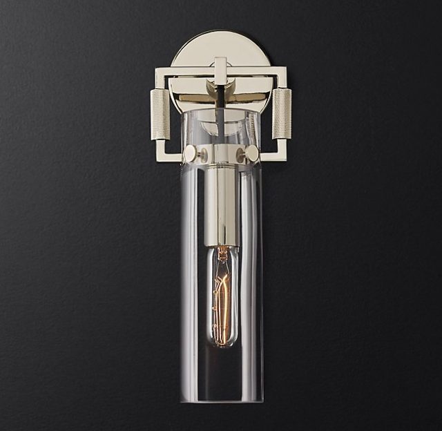 Бра Restoration Hardware MACHINIST GLASS CYLINDER SCONCE