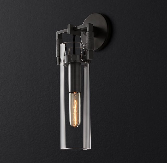 Бра Restoration Hardware MACHINIST GLASS CYLINDER SCONCE