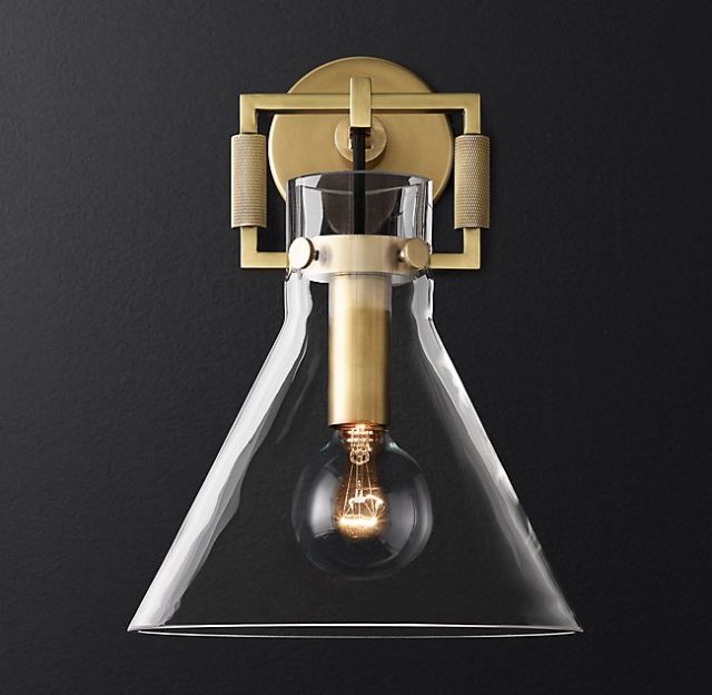 Бра Restoration Hardware MACHINIST GLASS FUNNEL SCONCE