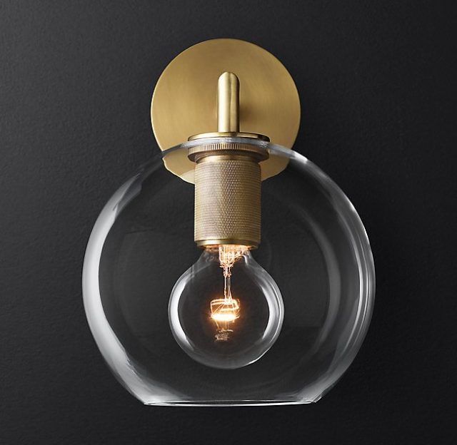 Бра Restoration Hardware UTILITAIRE GLOBE SHADE SINGLE SCONCE