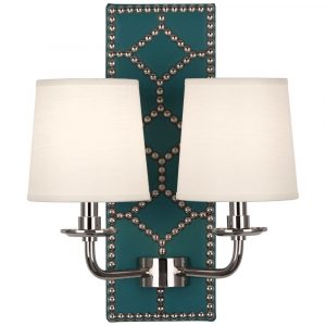 Бра Robert Abbey Williamsburg Dickinson Sconce Teal/Polished Nickel