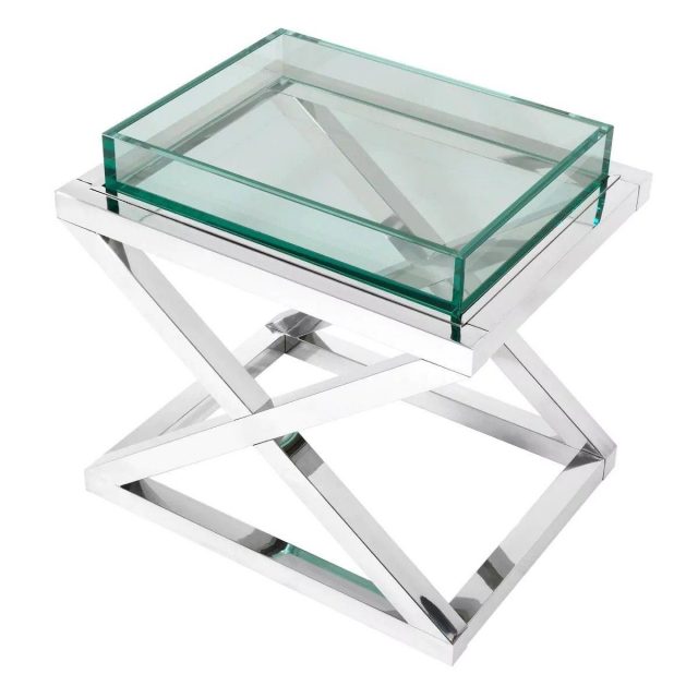 Декоративный стол EICHHOLTZ CURTIS SIDE NICKEL TABLE