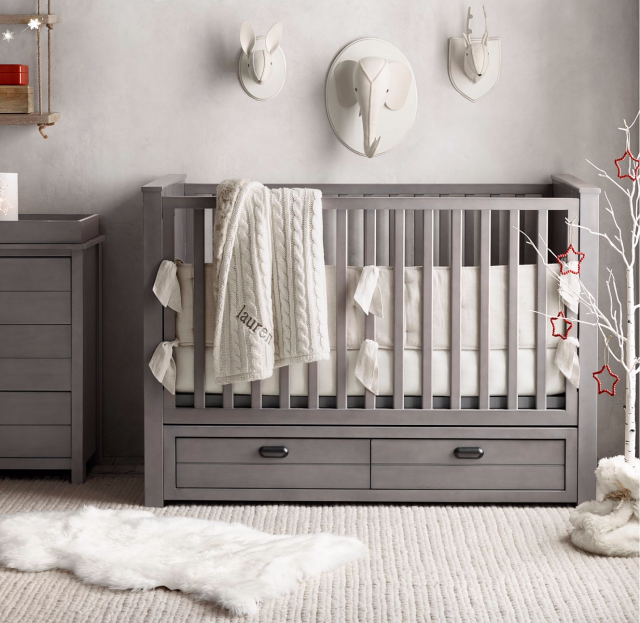 Детская кроватка Restoration Hardware HAVEN STORAGE CRIB WASHED GREY