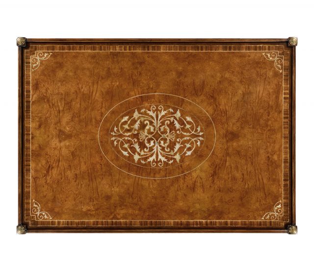 Коктейльный стол Jonathan Charles Burl & Mother of Pearl Inlaid Rectangular Coffee Table