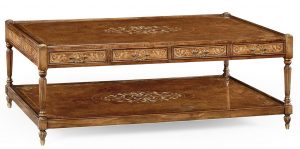 Коктейльный стол Jonathan Charles Burl & Mother of Pearl Inlaid Rectangular Coffee Table