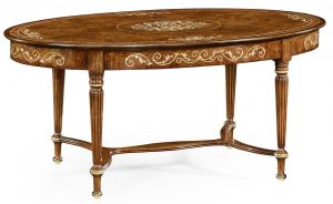 Коктейльный стол Jonathan Charles Burl & Mother of Pearl Oval Coffee Table