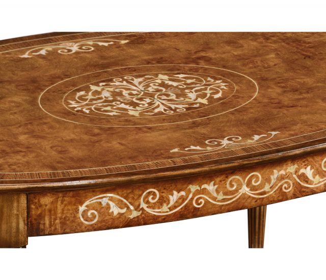 Коктейльный стол Jonathan Charles Burl & Mother of Pearl Oval Coffee Table