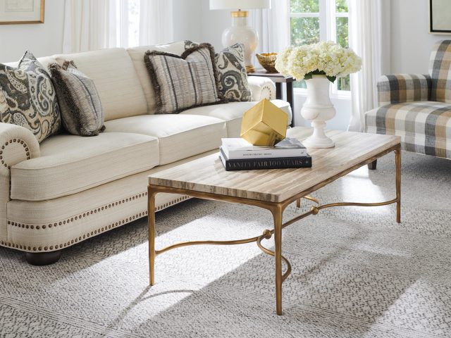 Коктейльный стол LEXINGTON Menlo Park Rectangular Cocktail Table with Stone Top