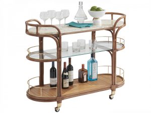 Коктейльный стол LEXINGTON Toscana Rattan Mobile Bar Cart
