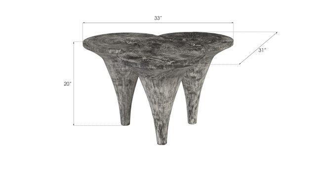 Коктейльный стол Phillips Collection Marley Coffee Table Grey Stone