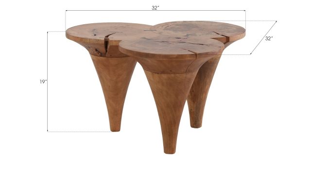 Коктейльный стол Phillips Collection Marley Coffee Table Natural Wood