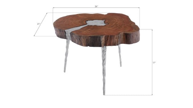Коктейльный стол Phillips Collection Molten Coffee Table Aluminum