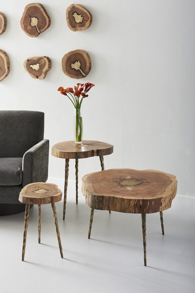 Коктейльный стол Phillips Collection Molten Coffee Table Brass