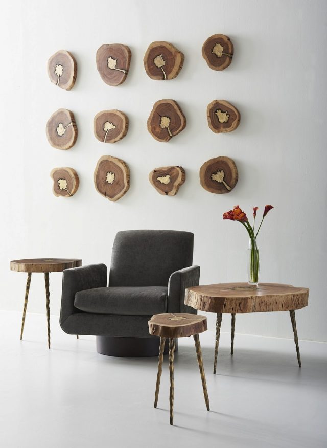 Коктейльный стол Phillips Collection Molten Coffee Table Brass