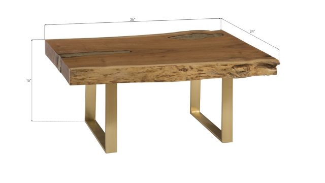 Коктейльный стол Phillips Collection Molten Rectangular Coffee Table Brass