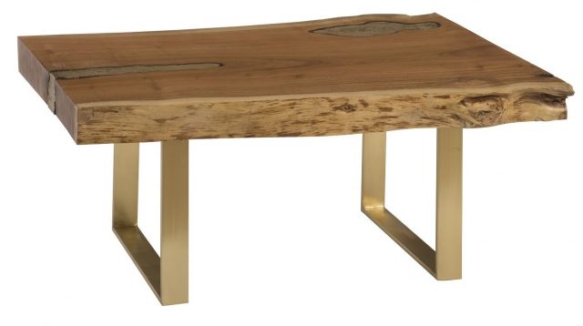 Коктейльный стол Phillips Collection Molten Rectangular Coffee Table Brass