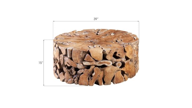 Коктейльный стол Phillips Collection Teak Slice Round Coffee Table