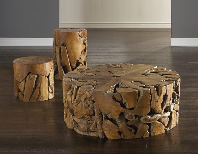Коктейльный стол Phillips Collection Teak Slice Round Coffee Table