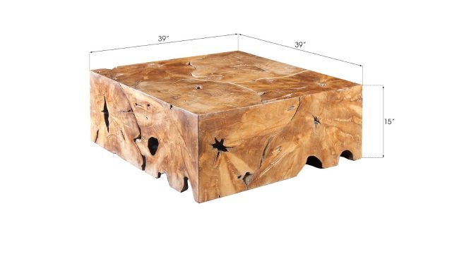Коктейльный стол Phillips Collection Teak Slice Square Coffee Table