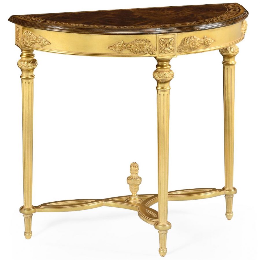 Консоль Jonathan Charles Napoleon III Gilded Demilune Console Table 493526-GIL