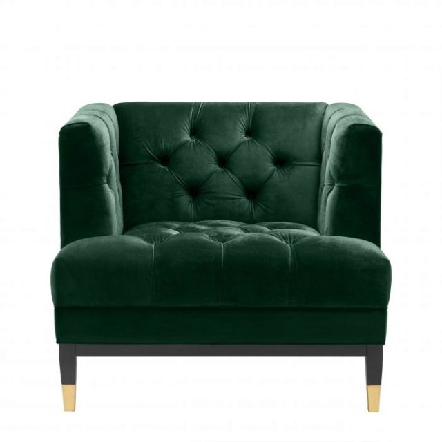Кресло EICHHOLTZ CASTELLE CHAIR DARK GREEN
