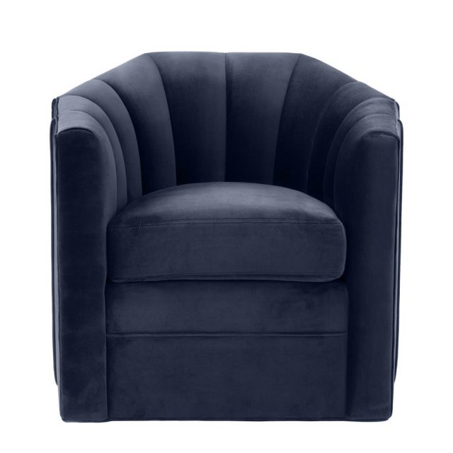 Кресло EICHHOLTZ Delancey Blue Swivel Chair