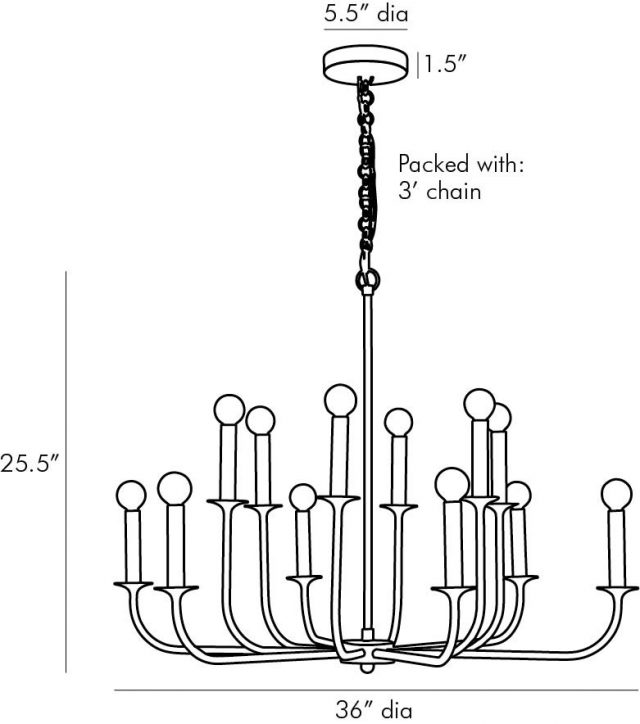 Люстра ARTERIORS BRECK SMALL CHANDELIER BRASS