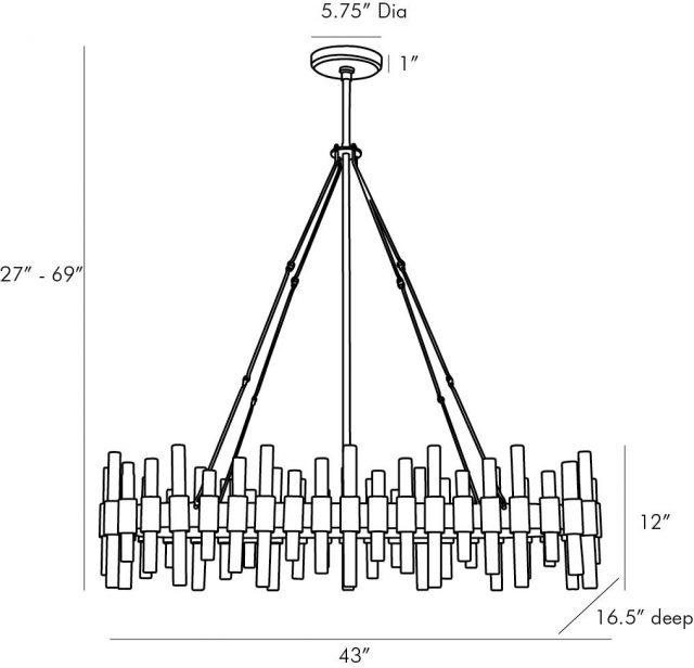 Люстра ARTERIORS HASKELL OVAL CHANDELIER