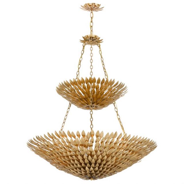 Люстра Crystorama BROCHE 18 LIGHT ANTIQUE GOLD