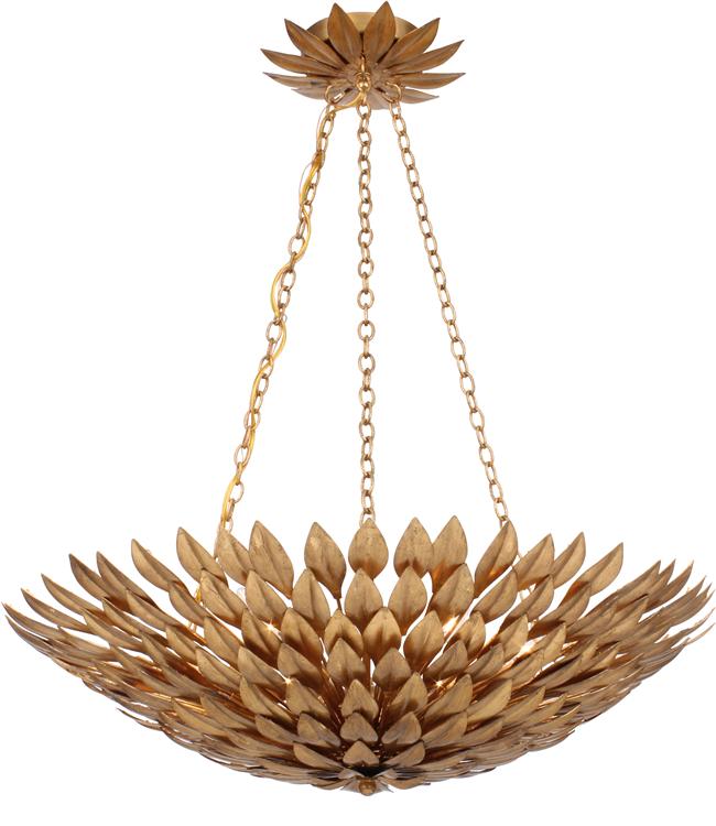 Люстра Crystorama BROCHE 6 LIGHT ANTIQUE GOLD